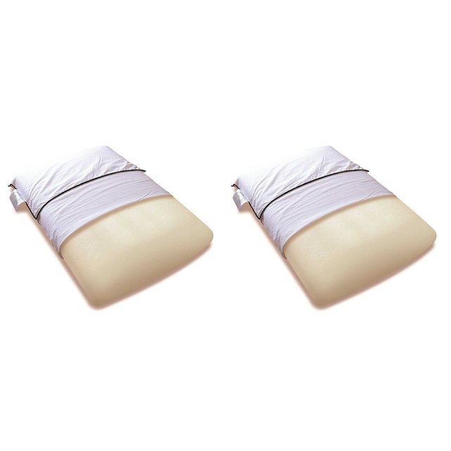 Oreiller mousse mémoire végétale et taie d'oreiller percale (lot de 2) Oreiller mousse mémoire végétale et taie d'oreiller percale (lot de 2)