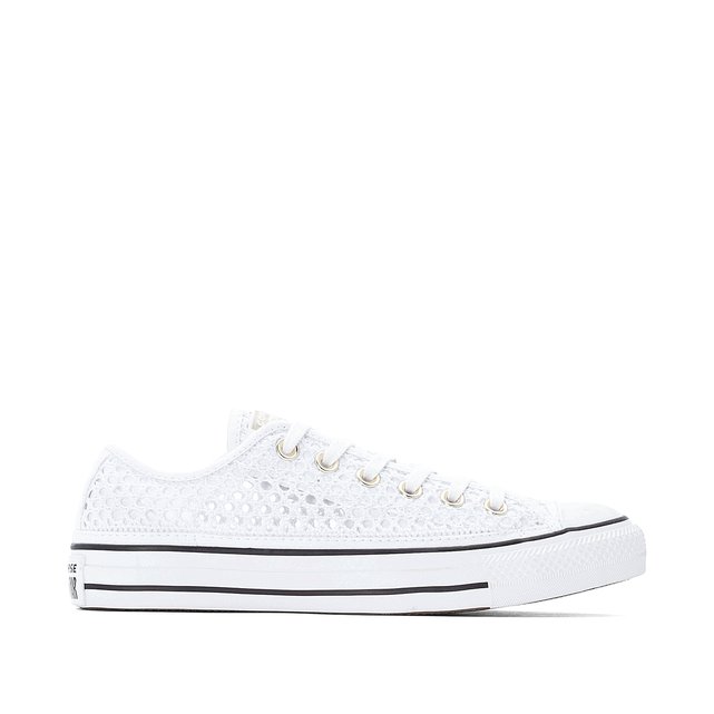 womens converse white all star dainty oxford sequins trainers