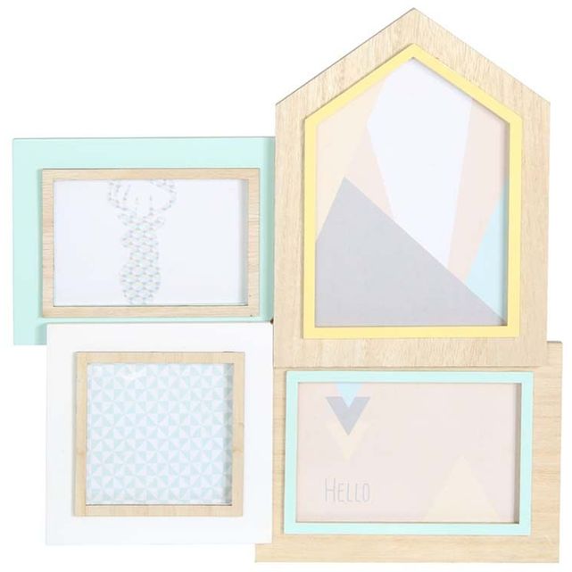 cadre photo pêle-mêle scandinave jaune et vert cmp | la redoute
