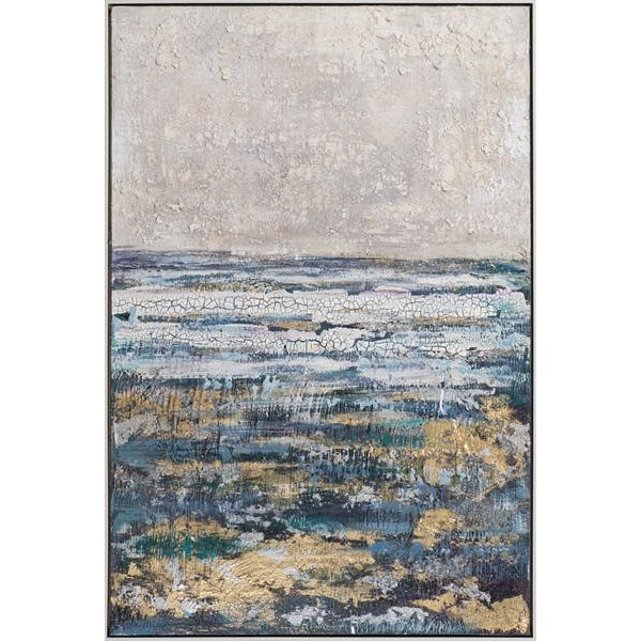 Tableau Abstrait Bleu Gris Blanc Or Multicolore Pier Import La Redoute