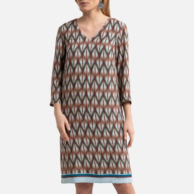 Gerades Kleid mit Printmuster, halblange Form, 3/4-Ärmel  ANNE WEYBURN image 0
