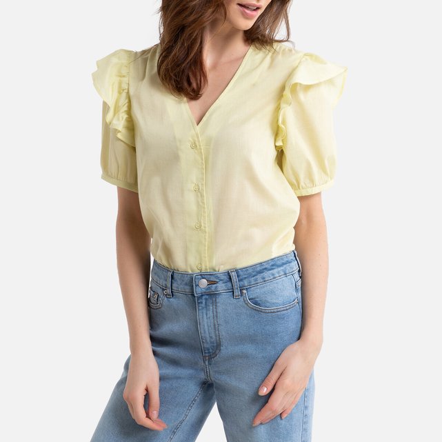 cotton ruffle blouse