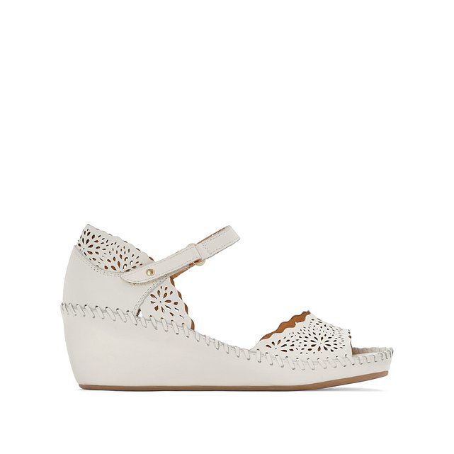 Margarita 943 leather wedge sandals , white, Pikolinos ...