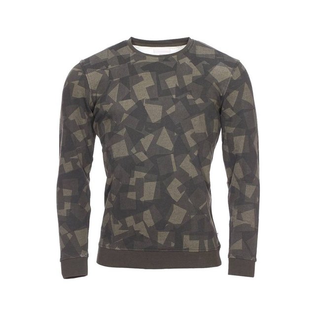 Vert À Et Image Camouflage Minimum Sweat 0 Coton Imprimé Col Kaki En Rond OHxx0wRSq