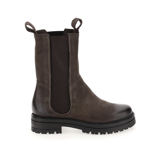 Botas chelsea de caña alta de piel antracita Mjus | La Redoute