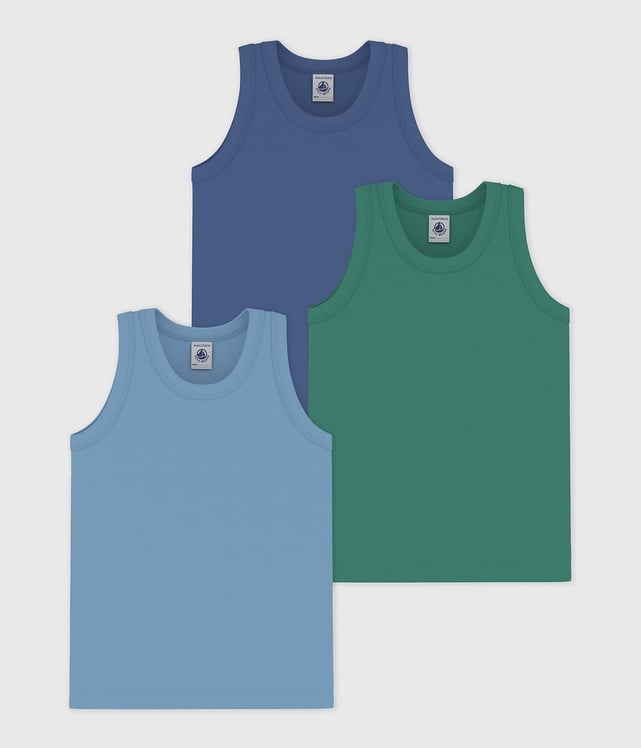 T-shirts Petit Bateau Lot De 3 Garçon - 100% Coton, Manches Courtes T-shirt Enfant Manche Longue