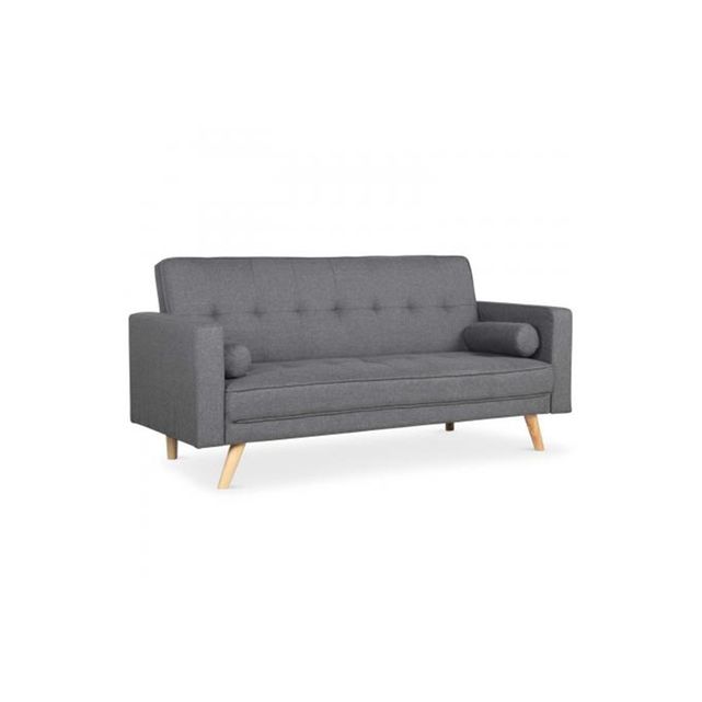 Canapé Convertible Scandinave Tissu Gris Foncé Koli