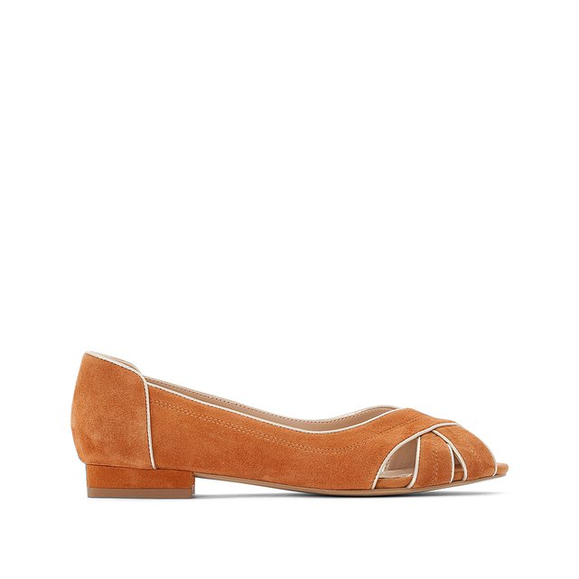 tan suede ballet pumps