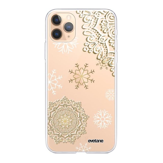 Coque 360 apple iphone 11 pro max 360 intégrale transparente flocon mandala ecriture tendance