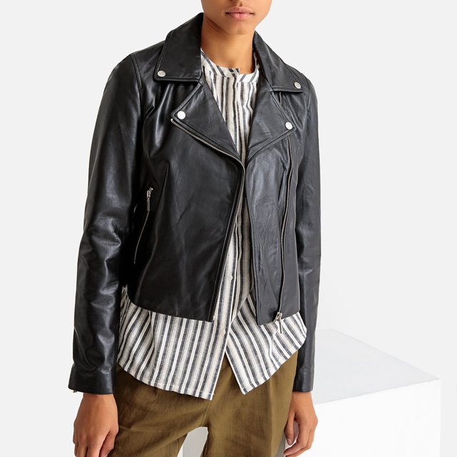 fitted leather jacket