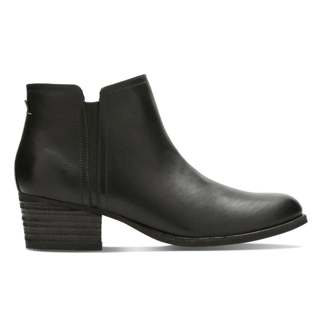 Maypearl ramie leather ankle boots , black, Clarks | La Redoute