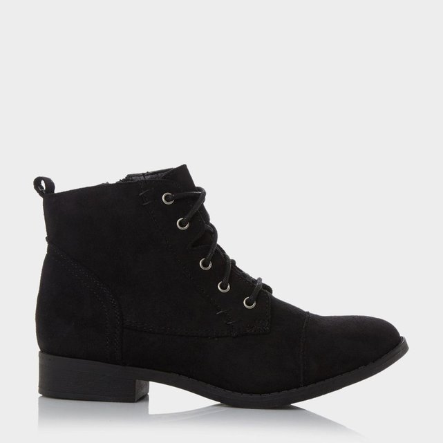 Toecap detail lace up ankle boot - paola noir micro fibre Head Over Heels By Dune La Redoute Toecap detail lace up ankle boot - paola noir micro fibre Head Over Heels By Dune La Redoute