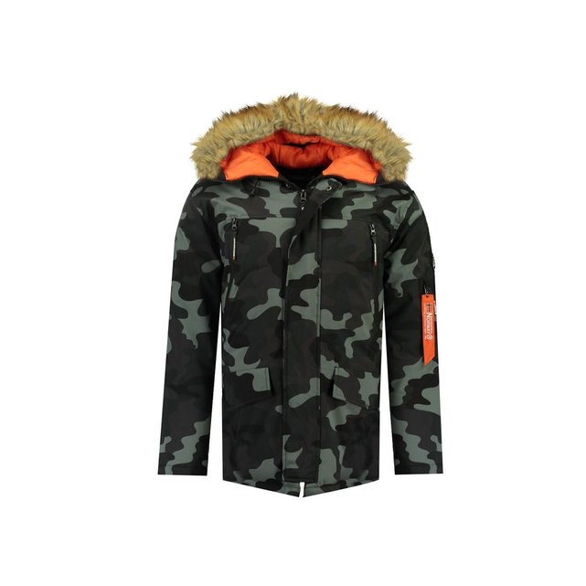 Parka à capuche arnold hood fur camo Geographical Norway Blouson Parka femme vert camouflage M capuche Fausse