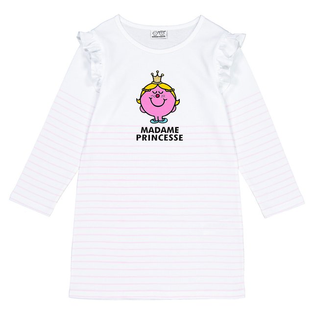 Camison De Manga Larga 3 10 Anos Blanco Rosa Monsieur Madame La Redoute
