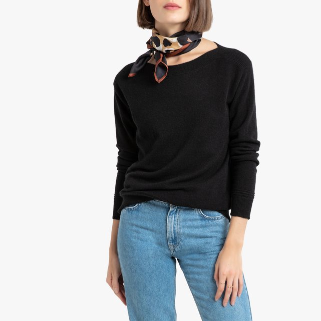 Cashmere Fine Knit JumperSweater with Boat Neck Cashmere Fine Knit JumperSweater with Boat Neck