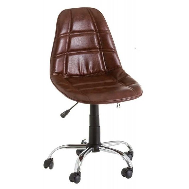 Chaise De Bureau Style Vintage Similicuir Marron Marron Wadiga La Redoute