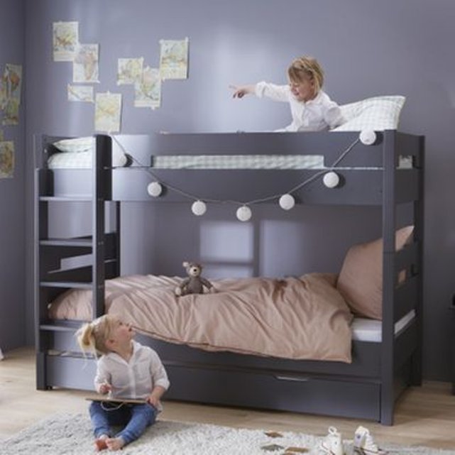 Lit Superpose Lit Gigogne Tom Fabrication Francaise Anthracite