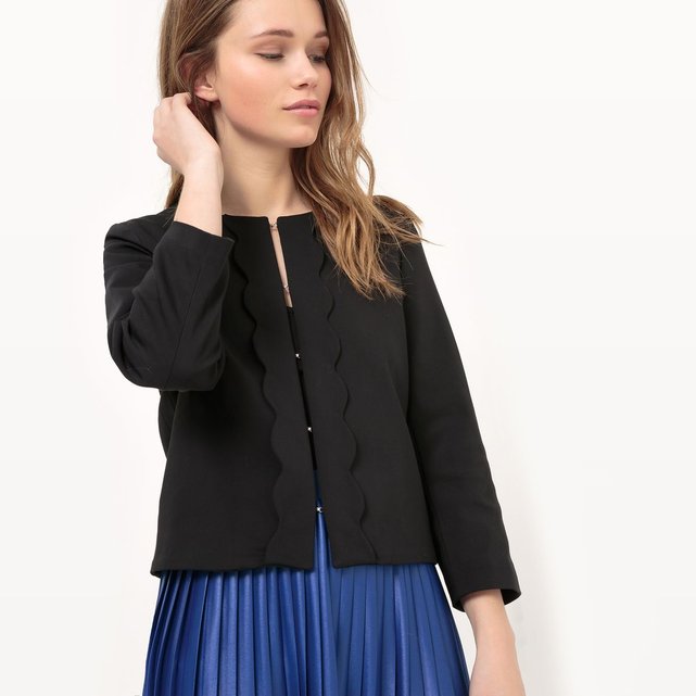 Veste cérémonie festonnée noir La Redoute Collections | La ...