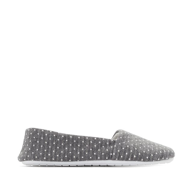 Chaussons forme ballerine à pois gris La Redoute Collections La Redoute Chaussons forme ballerine à pois gris La Redoute Collections La Redoute