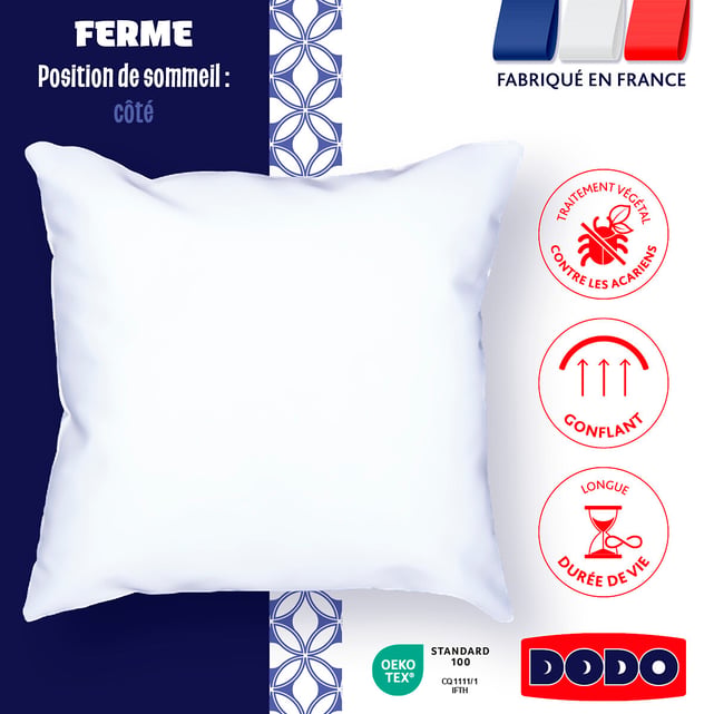 Blanrêve Traversin Anti-acariens Moelleux 1000 G – Éco-responsable, Microfibre Phytopure – Fabriqué En France – Blanc Lot De 1