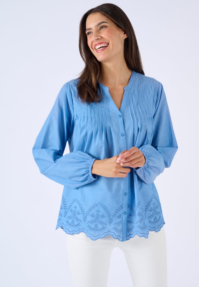 Blouse Femme Damart Manches Longues - Taille L - Couleur Bordeaux Et Noire à Motifs Géométriques - Occasion Très Bon état
