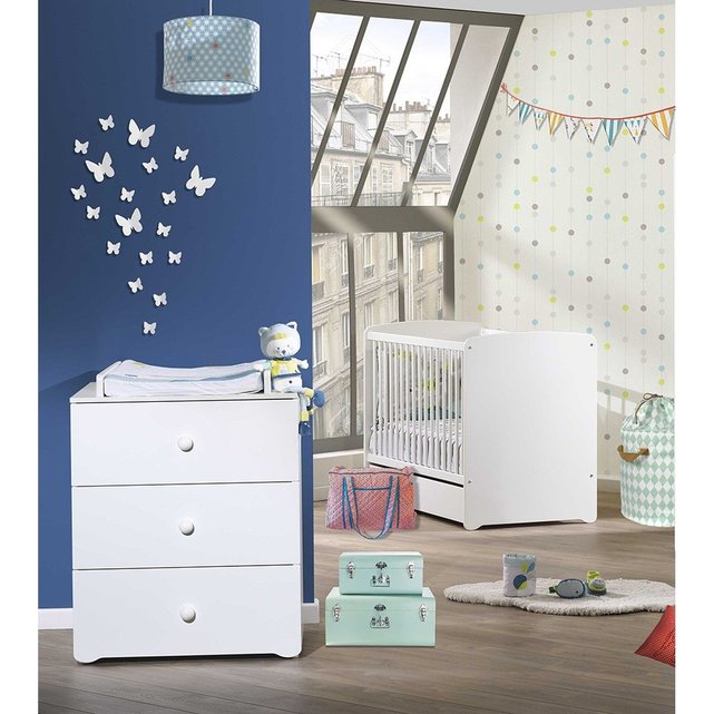 Chambre Bébé Duo Lit 120x60 Et Commode à Langer 3 Tiroirs Basic Baby ...