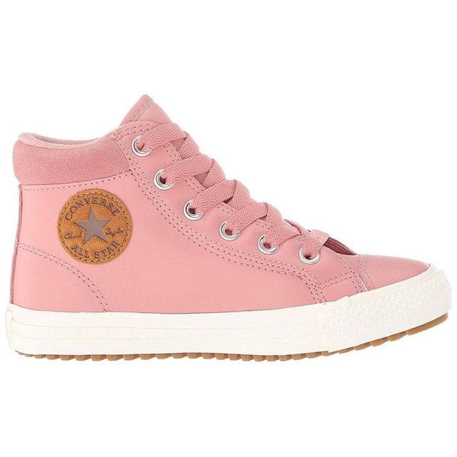 converse cuir rose