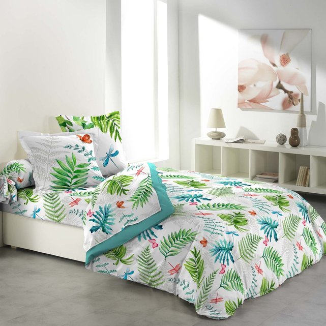 Housse De Couette 6 Pieces Collection Tropicale Artistica Blanc