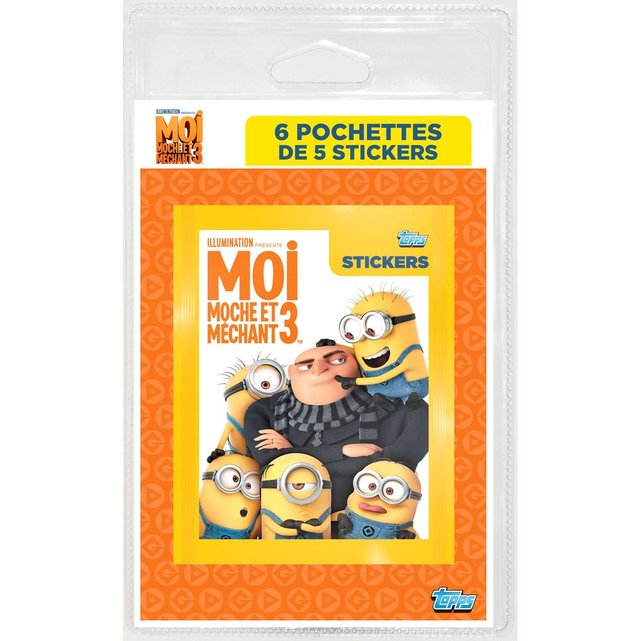 Prenom Des Minions Moi Moche Et Mechant Moi, moche et méchant 3 - 6 pochettes de 5 stickers / blister Topps