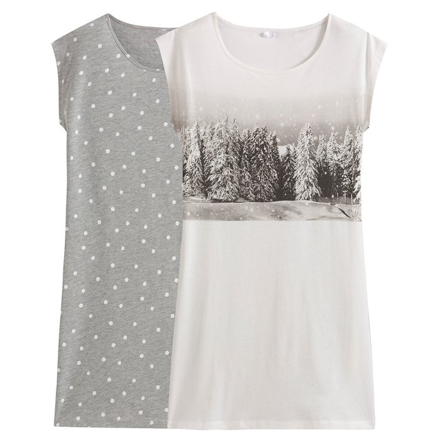 Lote de 2 camisas de dormir, puro algodão  LA REDOUTE COLLECTIONS image 0