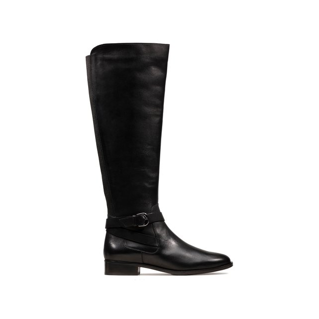 clarks riding boots black
