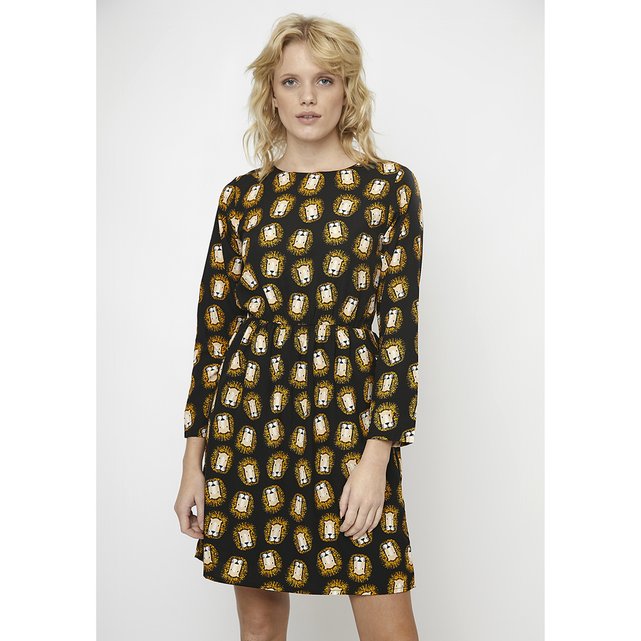 a line leopard print dress