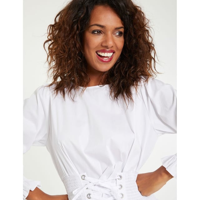Haut Smocké Sugar Lips Noir Et Blanc à Pois - Taille M, Neuf Avec étiquette