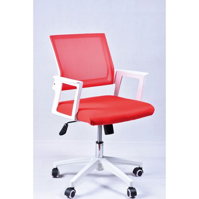 Chaise de bureau à roulettes rouge/blanc Herdasa  La Redoute