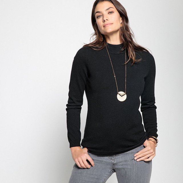 Pull en cachemire col montant en fine maille Anne Weyburn ...