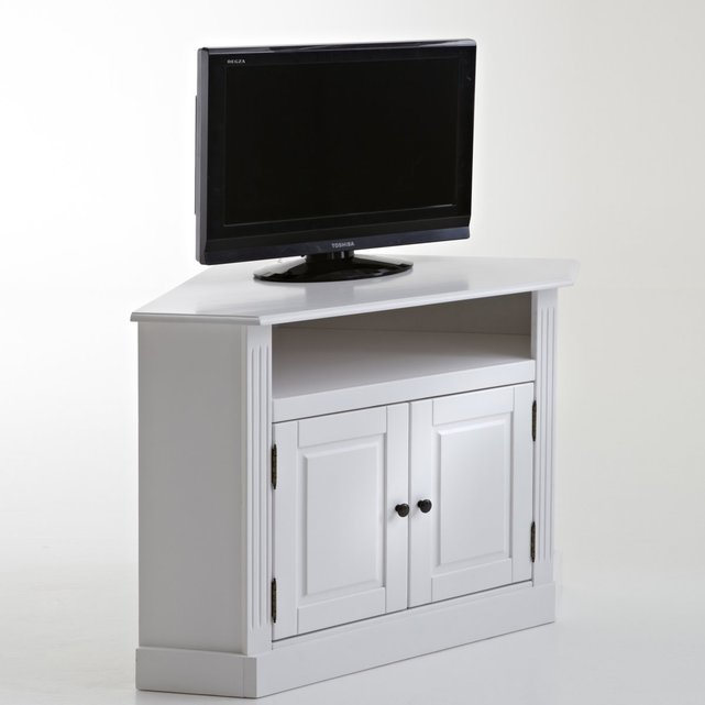 Ongebruikt Hoek tv-meubel in massief dennenhout authentic style wit La YA-02