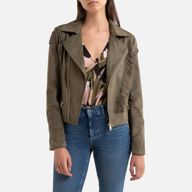 cropped jacket zip up