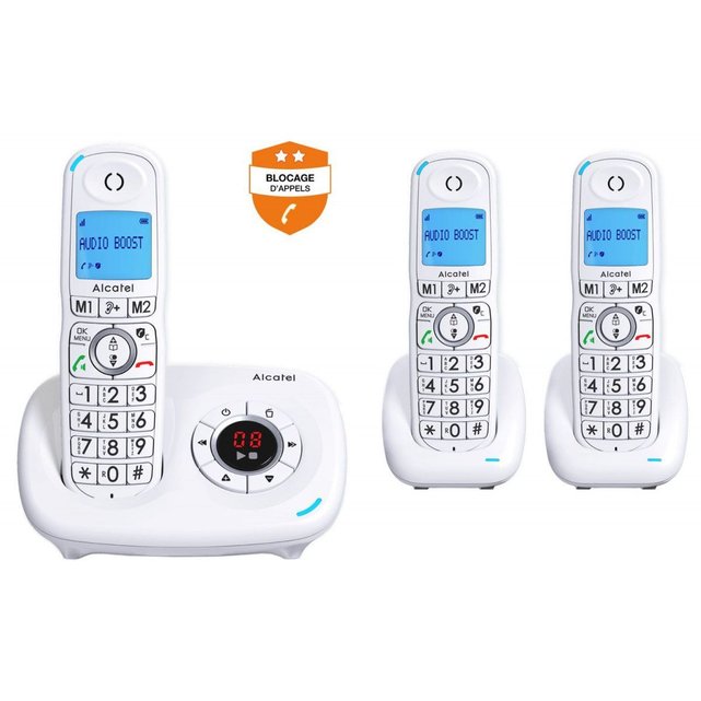 Telephone Fixe Xl 585 Voice Trio Blanc Alcatel La Redoute