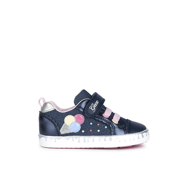 Kids breathable trainers with touch 'n' close navy blue La Redoute