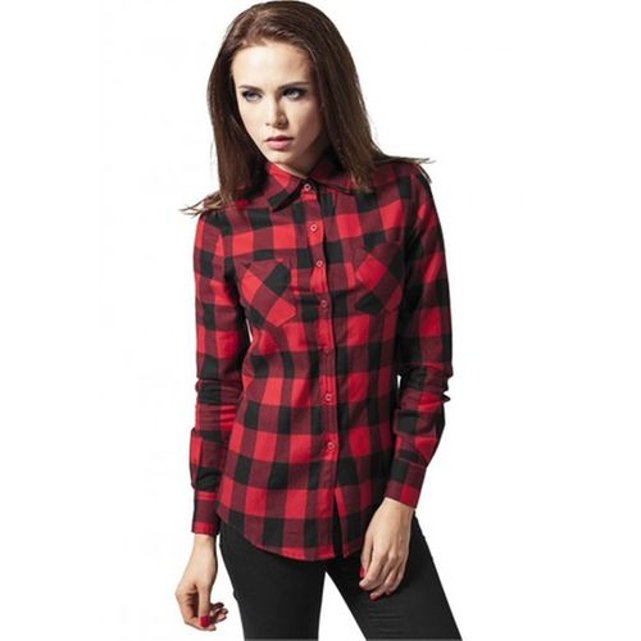 Chemise à carreaux flanelle rouge Urban Classics | La Redoute