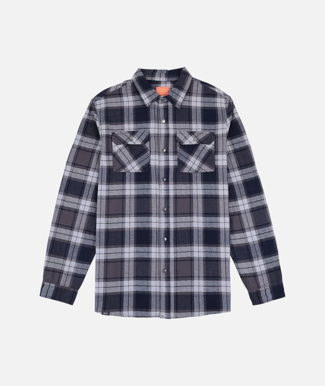 Chemise Boohoo à Carreaux Brossés – Manches Longues, Taille S, Bleu, Neuve Avec étiquettes