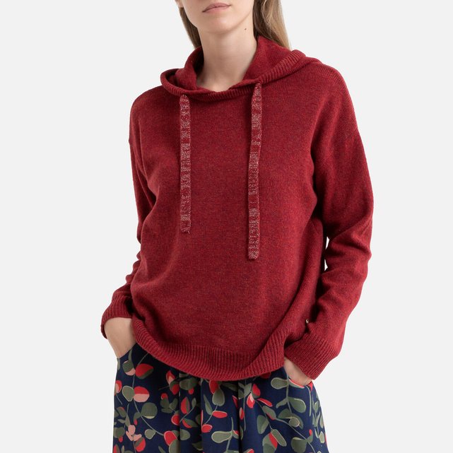 Pull capuche en fine maille Harris Wilson bordeaux | La Redoute