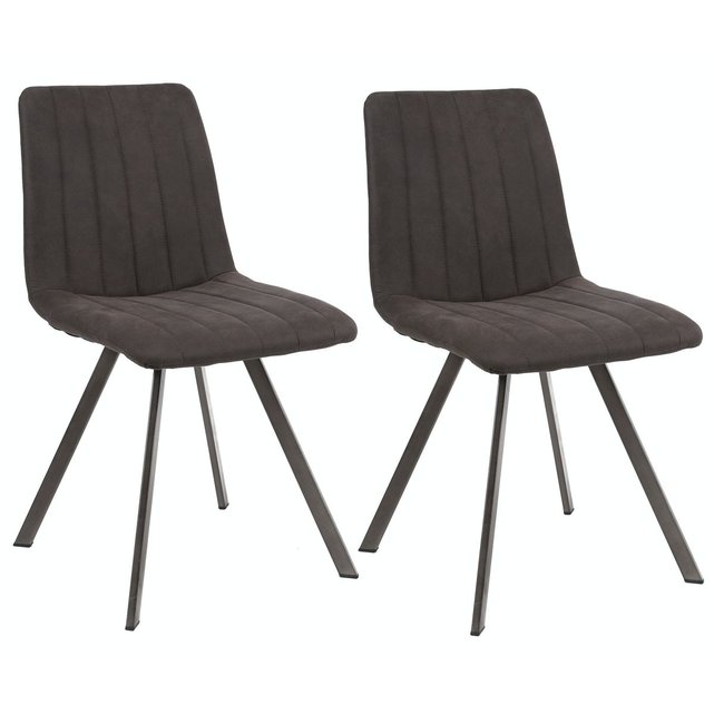 Chaise De Table Tissu Et Metal Style Scandinave Java Lot De 2