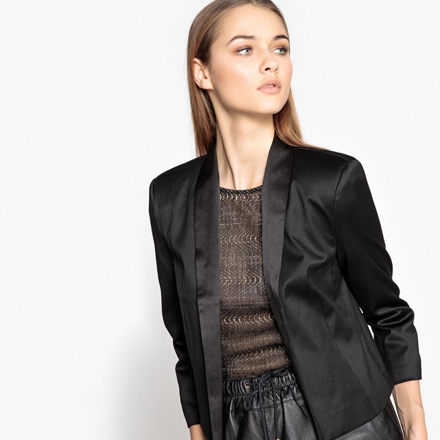 Blazer smoking curto preto La Redoute Collections | La Redoute