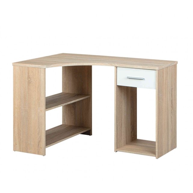 Bureau D Angle 1 Tiroir En Bois Bu12032 Bois Clair Terre De Nuit La Redoute
