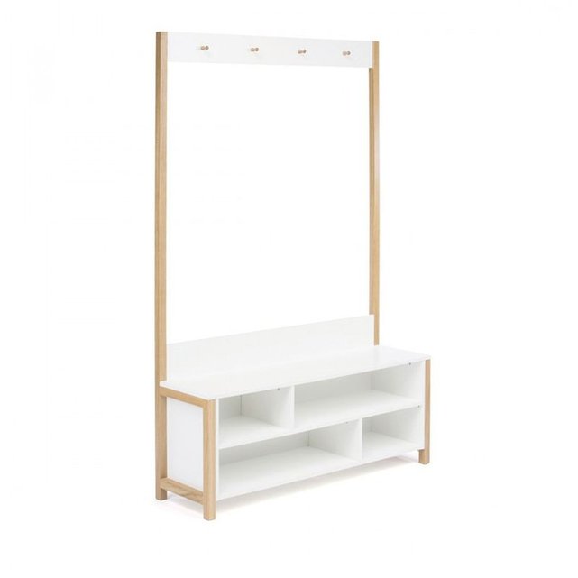 Banc porte-manteau bois et blanc northgate blanc Woodman  La Redoute