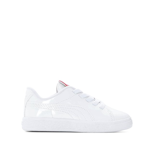 white patent puma trainers