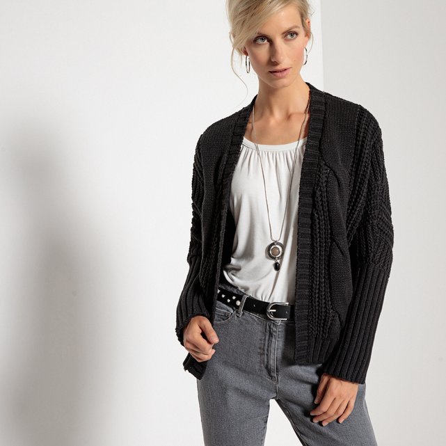 black open cardigan