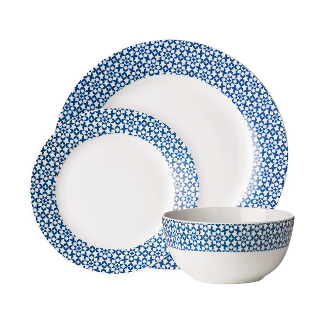 Blue 12 piece dinner set , blue, So'home | La Redoute