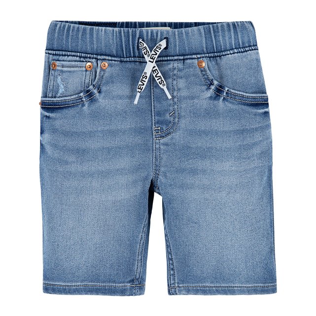 denim elasticated shorts